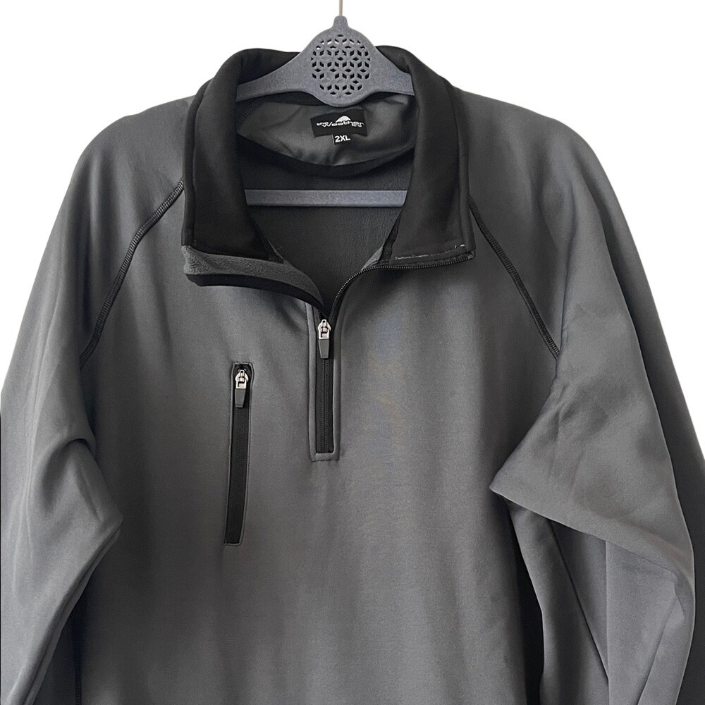 The Weather Co‎ Men's Gray and Black Quarter-Zip Pullover 2XL